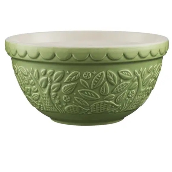 MASON CASH NEW in the forest s30 embossed mixing bowl -hedgehog green -1.25qt - Picture 6 of 9